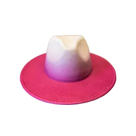 Red Ombre Fedora Hat