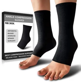 SB SOX Compression Ankle Brace (1 Pair)  Ankle Support Sleeve for Men & Women  Relief for Achilles, Sprains, Plantar Fasciitis