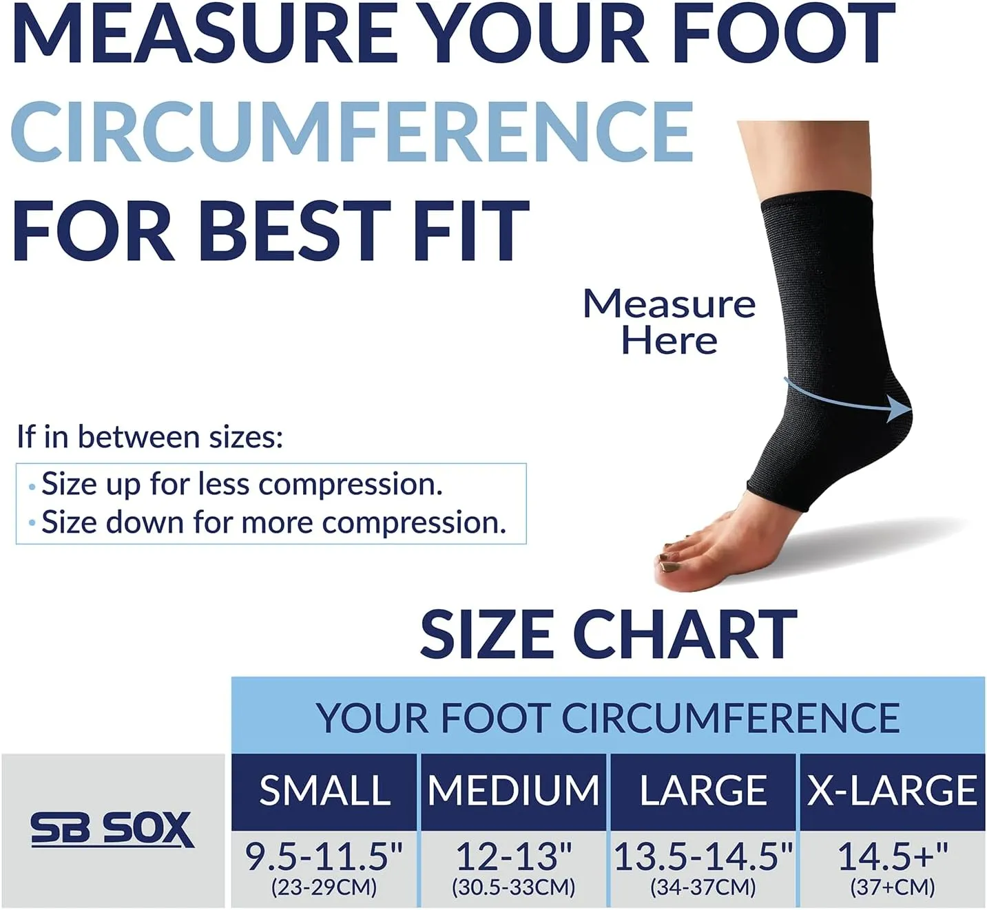 SB SOX Compression Ankle Brace (1 Pair)  Ankle Support Sleeve for Men & Women  Relief for Achilles, Sprains, Plantar Fasciitis