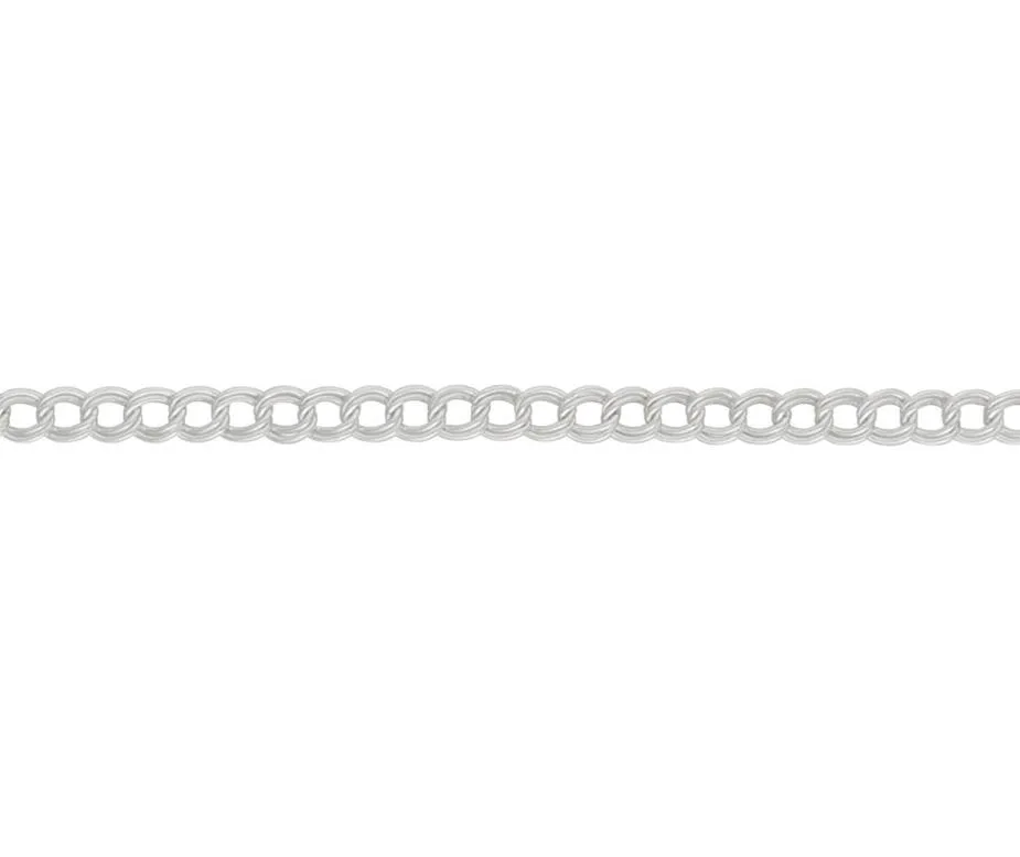 Silver Child's Double Link Charm Bracelet with Padlock