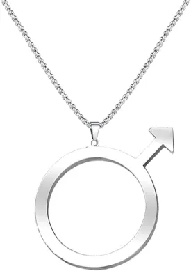 Stainless Steel Male Mens Symbol Pendant Necklace for Men