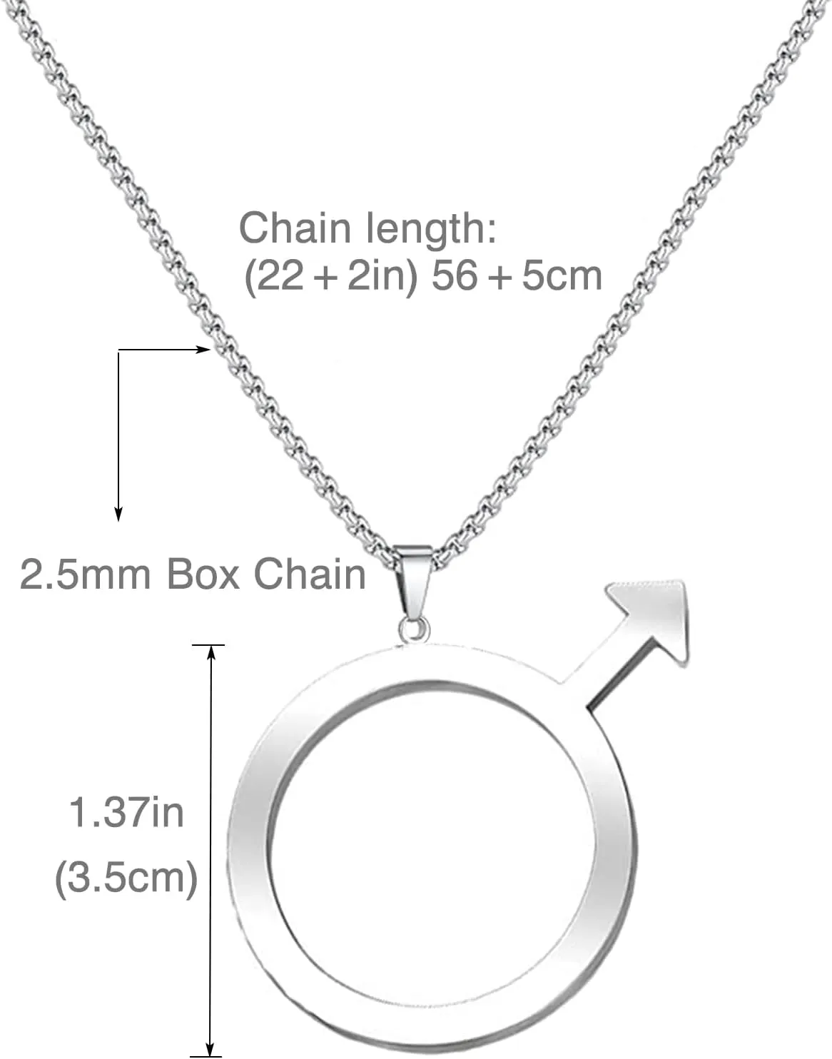 Stainless Steel Male Mens Symbol Pendant Necklace for Men