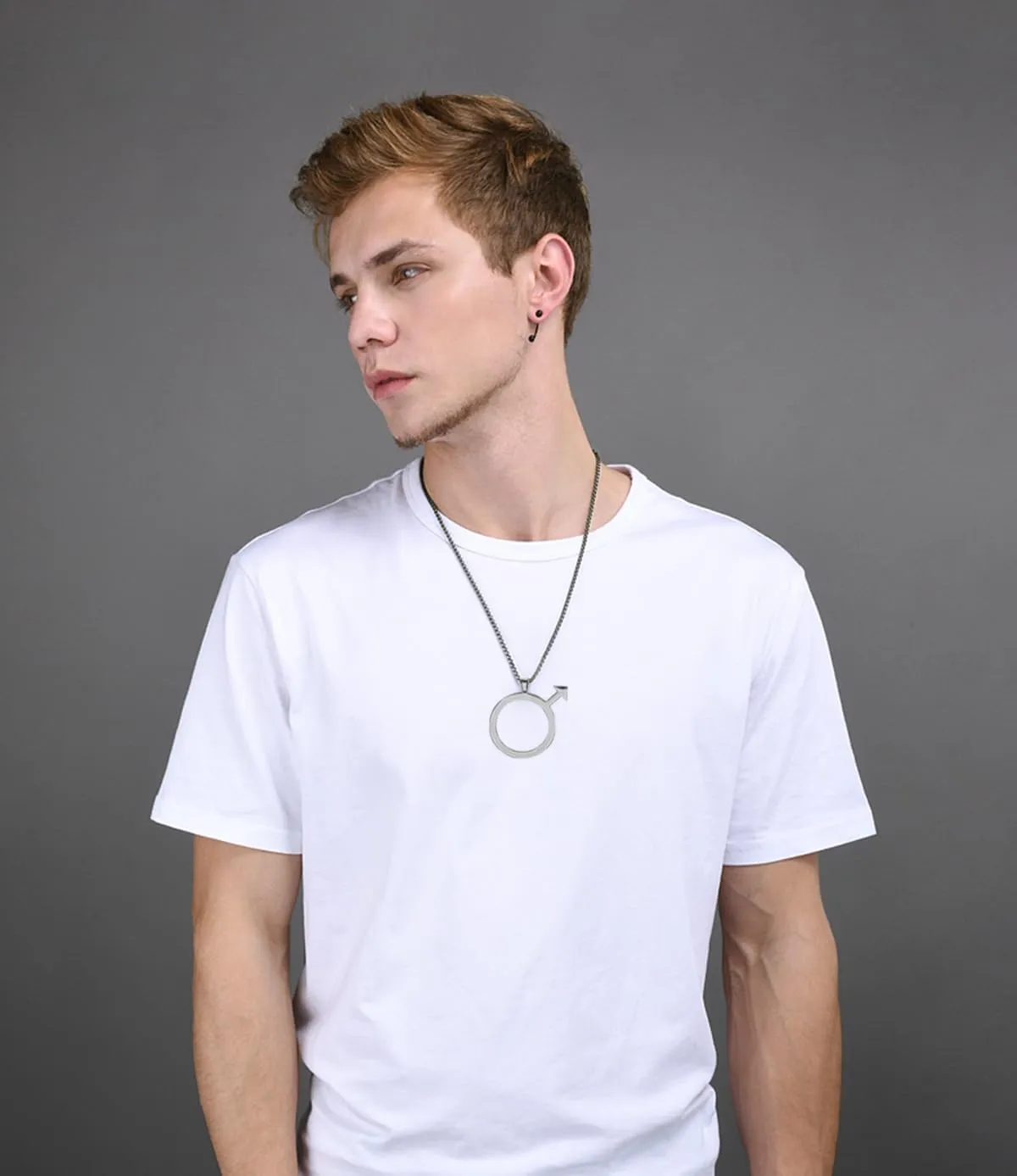 Stainless Steel Male Mens Symbol Pendant Necklace for Men