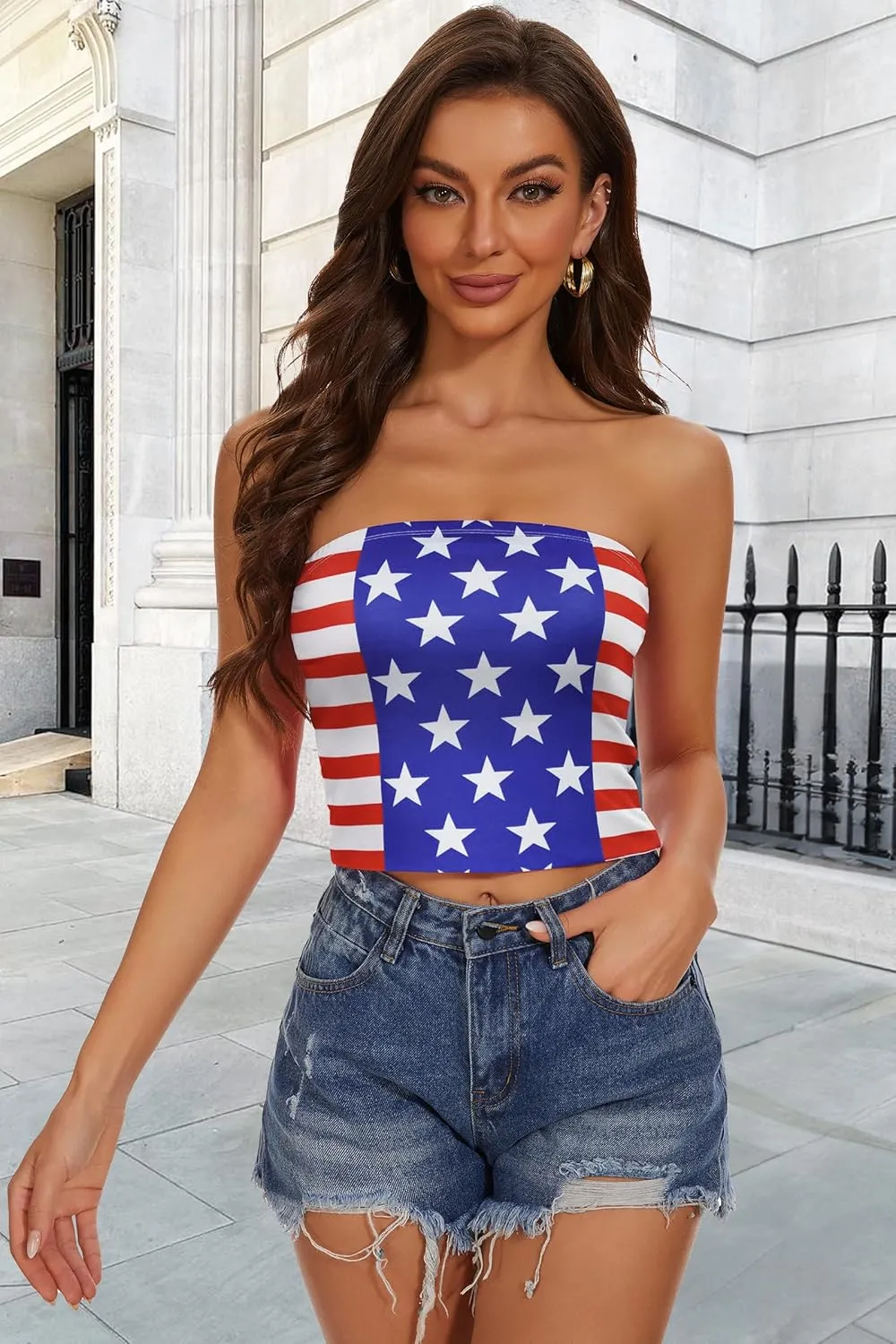 Summer Tube Tops Basic Crop Tops for Women Strapless Tank Casual Tunics Sexy Short Shirts