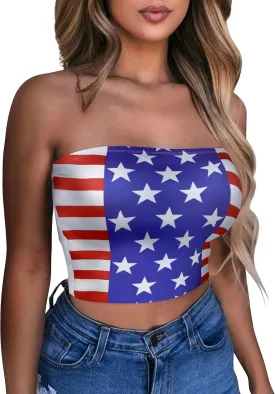 Summer Tube Tops Basic Crop Tops for Women Strapless Tank Casual Tunics Sexy Short Shirts