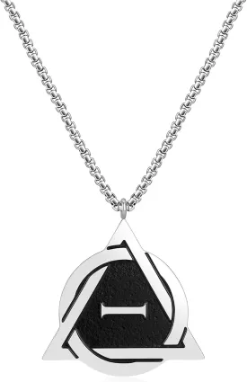 Therian Necklace Silver Plated Stainless Steel Therian Pride Symbol Necklace Therian Pendant for Men Gift