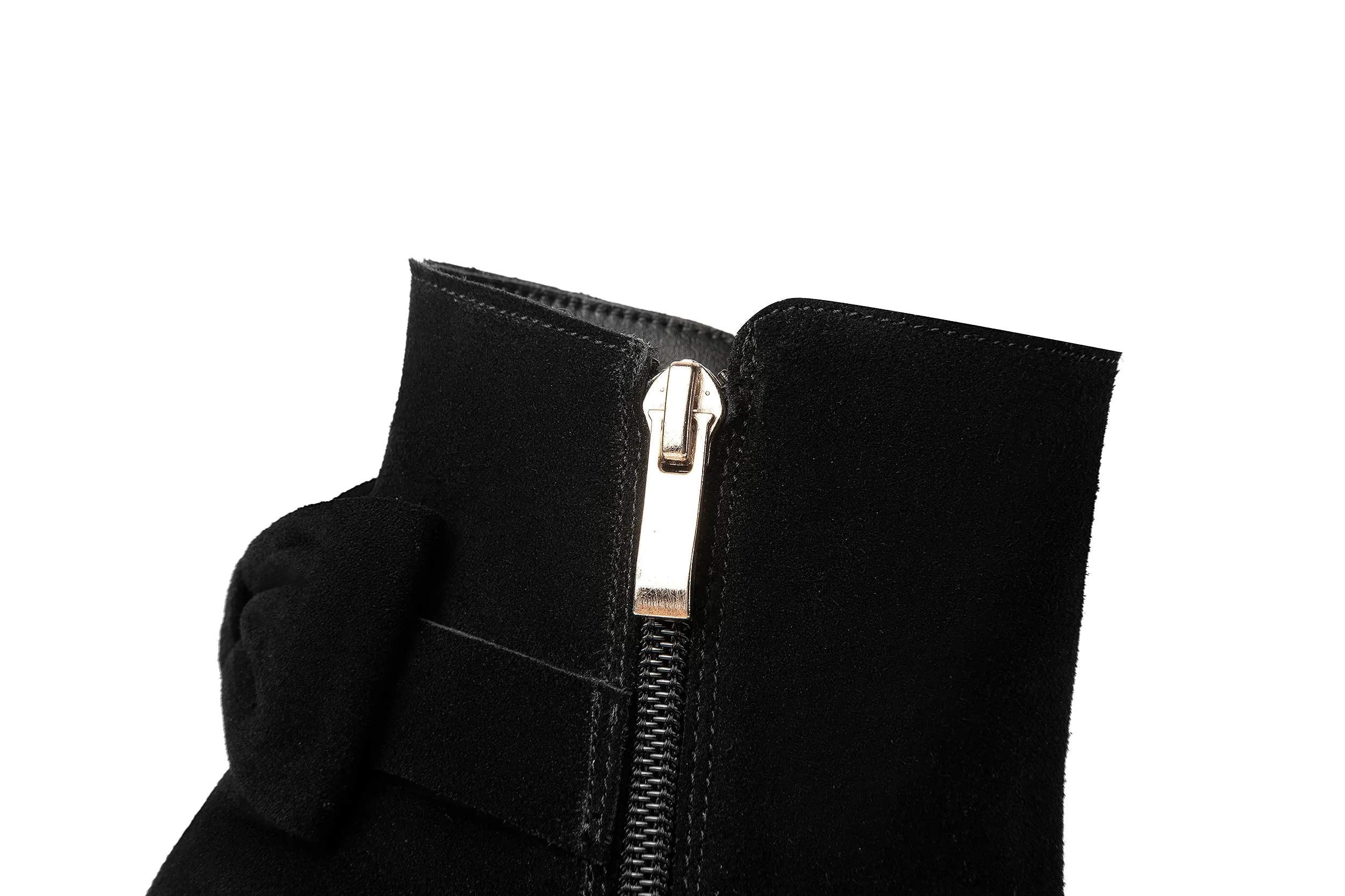 TinaCus Women's Pointed Toe Suede Leather Handmade Inner Heels Side Zip Up Casual Ankle Boots