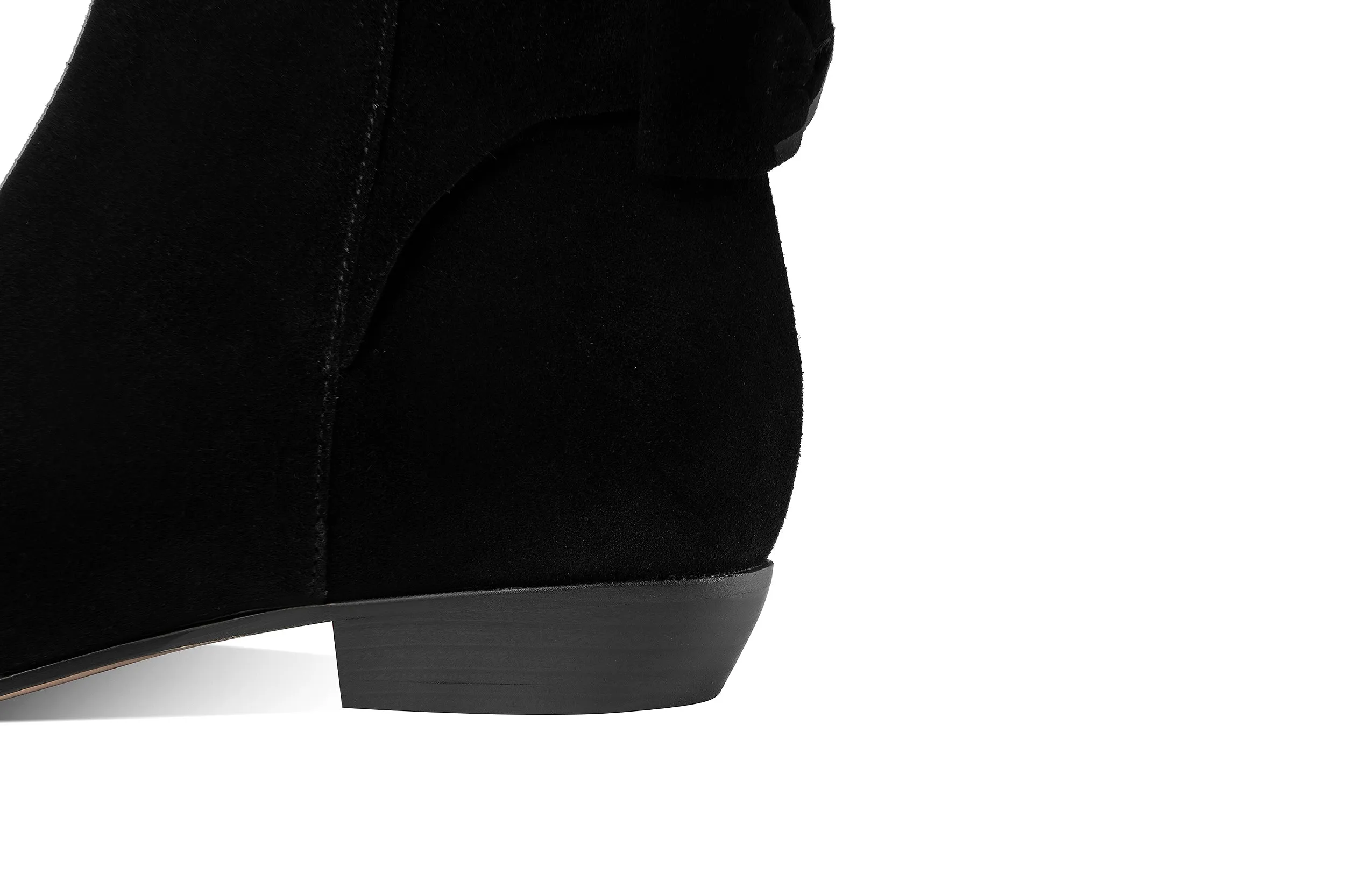 TinaCus Women's Pointed Toe Suede Leather Handmade Inner Heels Side Zip Up Casual Ankle Boots