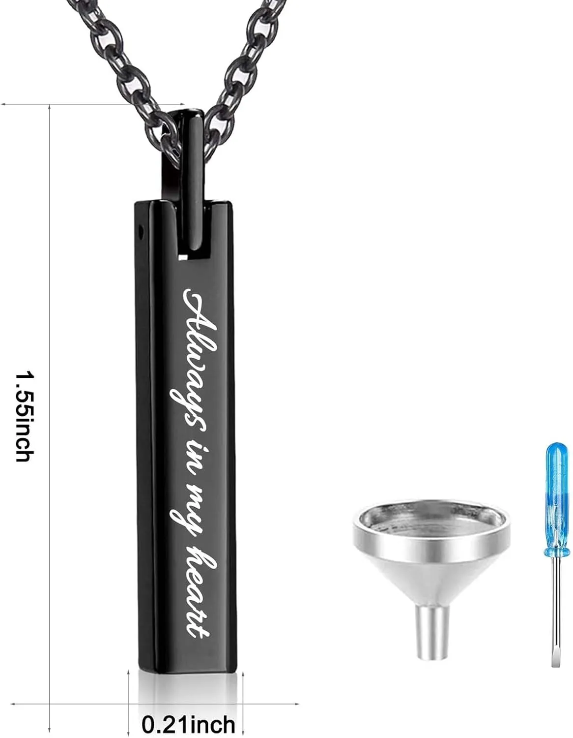 Urn Necklaces for Men Women Bar Cremation Jewelry for Ashes Memorial Pendant Keepsake Ash Jewelry of Loved Ones