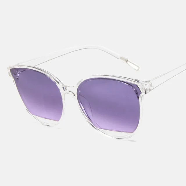 VenusFox Classic Oval Red Ladies Fashion Round Frame Sunglasses Mirror Female Vintage Plastic Ocean Sun Glasses Rimmed Eyewear