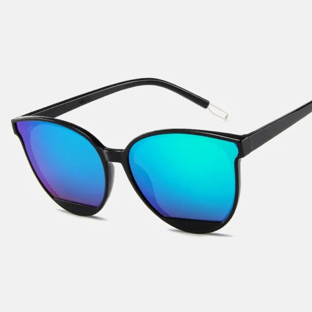 VenusFox Classic Oval Red Ladies Fashion Round Frame Sunglasses Mirror Female Vintage Plastic Ocean Sun Glasses Rimmed Eyewear