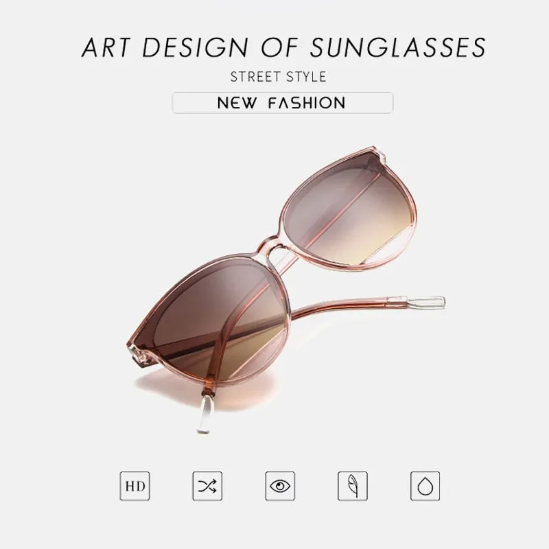 VenusFox Classic Oval Red Ladies Fashion Round Frame Sunglasses Mirror Female Vintage Plastic Ocean Sun Glasses Rimmed Eyewear