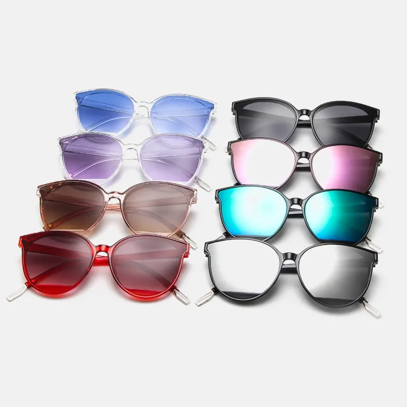 VenusFox Classic Oval Red Ladies Fashion Round Frame Sunglasses Mirror Female Vintage Plastic Ocean Sun Glasses Rimmed Eyewear