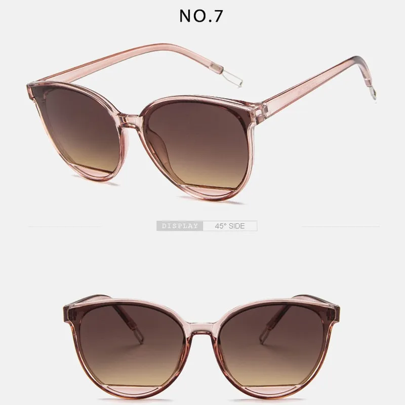 VenusFox Classic Oval Red Ladies Fashion Round Frame Sunglasses Mirror Female Vintage Plastic Ocean Sun Glasses Rimmed Eyewear