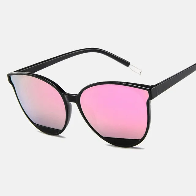 VenusFox Classic Oval Red Ladies Fashion Round Frame Sunglasses Mirror Female Vintage Plastic Ocean Sun Glasses Rimmed Eyewear