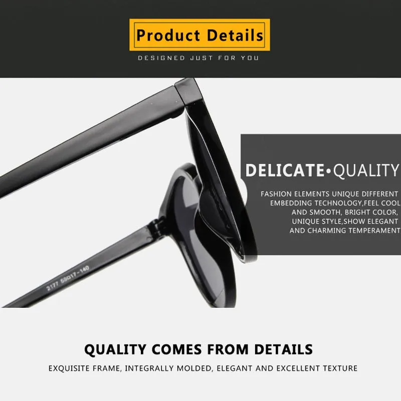 VenusFox Classic Oval Red Ladies Fashion Round Frame Sunglasses Mirror Female Vintage Plastic Ocean Sun Glasses Rimmed Eyewear