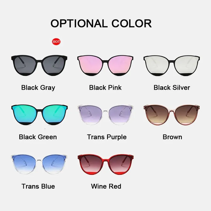 VenusFox Classic Oval Red Ladies Fashion Round Frame Sunglasses Mirror Female Vintage Plastic Ocean Sun Glasses Rimmed Eyewear