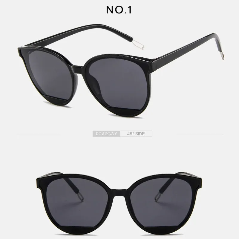 VenusFox Classic Oval Red Ladies Fashion Round Frame Sunglasses Mirror Female Vintage Plastic Ocean Sun Glasses Rimmed Eyewear