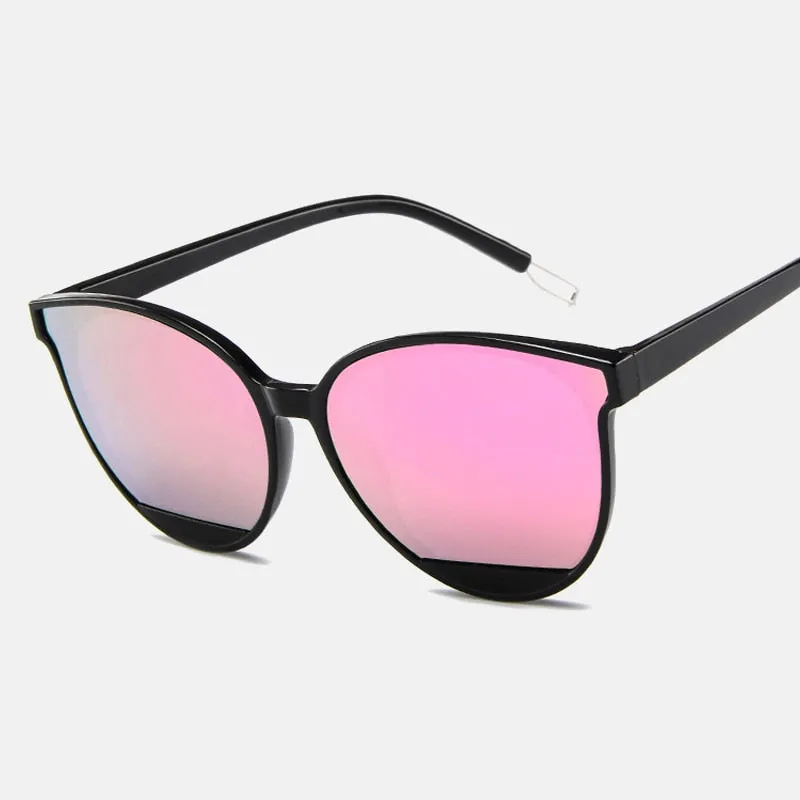 VenusFox Classic Oval Red Ladies Fashion Round Frame Sunglasses Mirror Female Vintage Plastic Ocean Sun Glasses Rimmed Eyewear