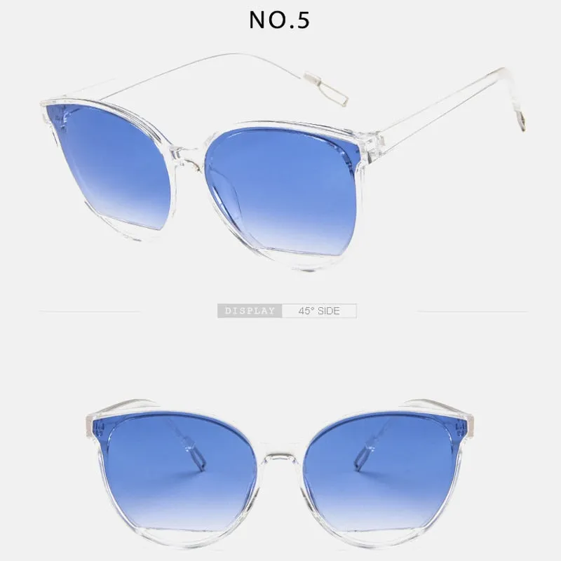 VenusFox Classic Oval Red Ladies Fashion Round Frame Sunglasses Mirror Female Vintage Plastic Ocean Sun Glasses Rimmed Eyewear