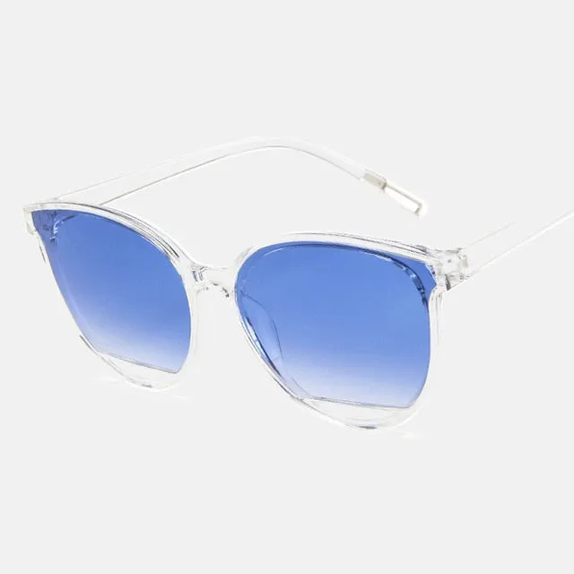 VenusFox Classic Oval Red Ladies Fashion Round Frame Sunglasses Mirror Female Vintage Plastic Ocean Sun Glasses Rimmed Eyewear