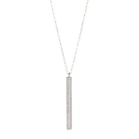 Vertical Crystal Bar Necklace silver gold