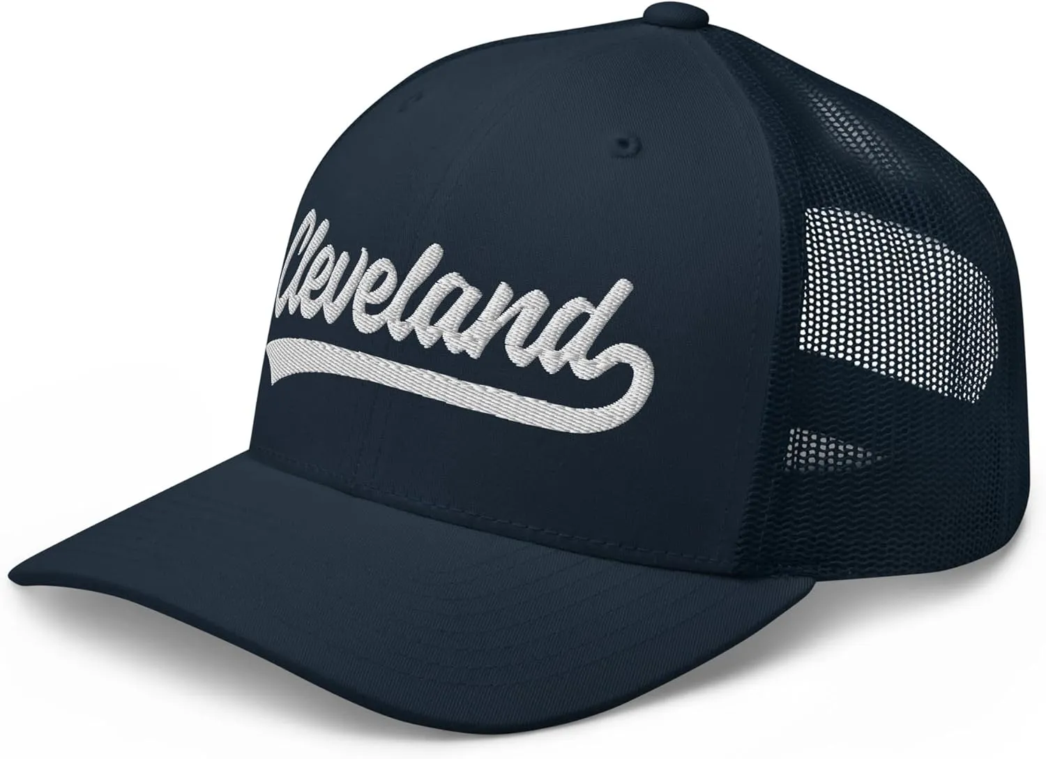 Vintage Cleveland Script Mesh Retro Cleveland Trucker Hat Cap