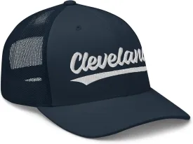 Vintage Cleveland Script Mesh Retro Cleveland Trucker Hat Cap