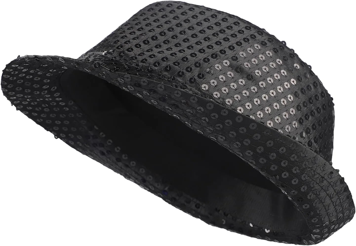 Western Sequin Fedora Hat Sparkling Disco Dance Hat Glitter Jazz Cowboy Cap Hip-Hop Colorful Shining Party Cap
