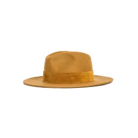 Wide Brimmed Felt Fedora Hat, Camel