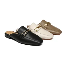Women Slide Sheepskin Leather Slip-on Flats Grier