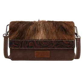 Wrangler Ladies Genuine Hair-On Cowhide Coffee Mini Crossbody Bag WG169-W030CF
