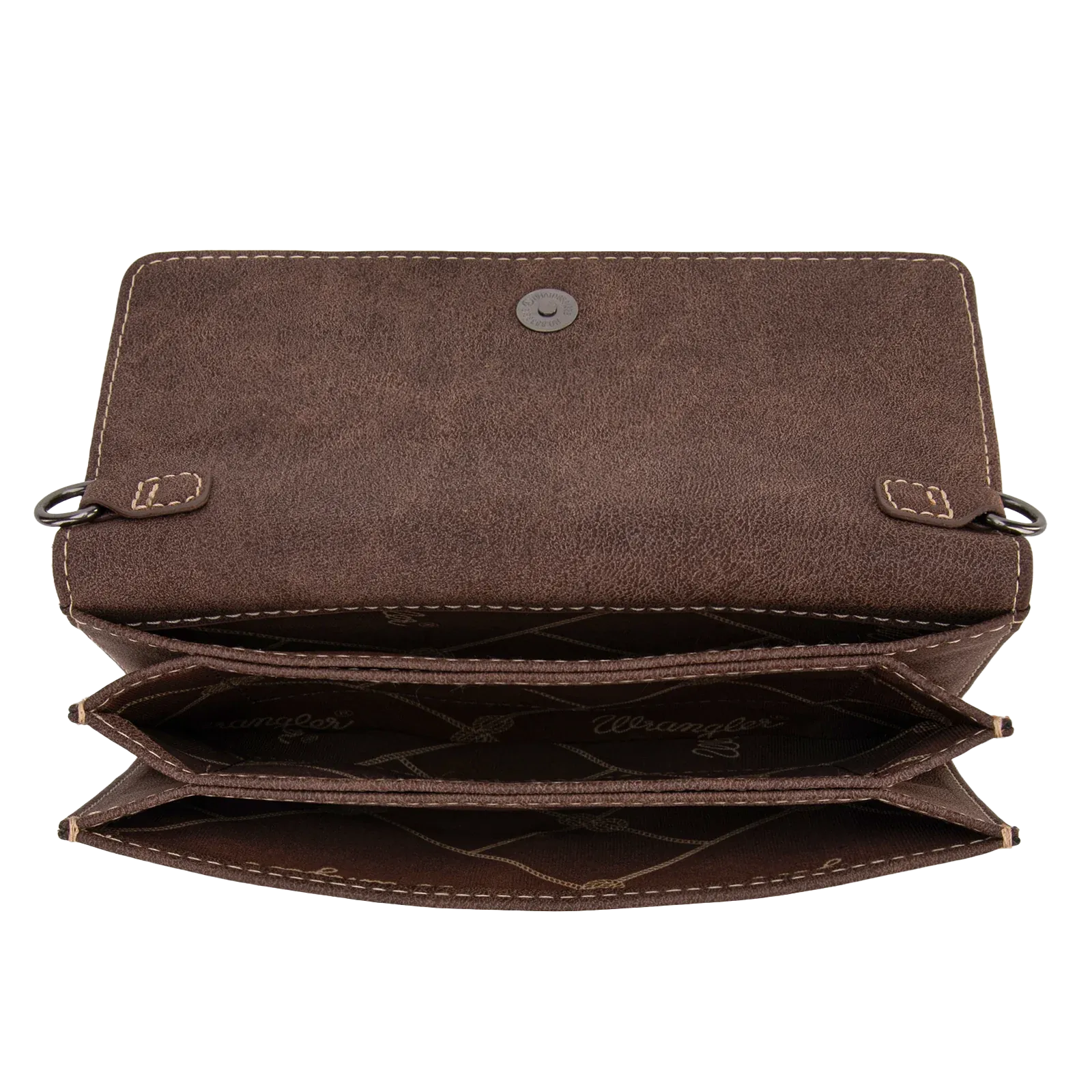 Wrangler Ladies Genuine Hair-On Cowhide Coffee Mini Crossbody Bag WG169-W030CF
