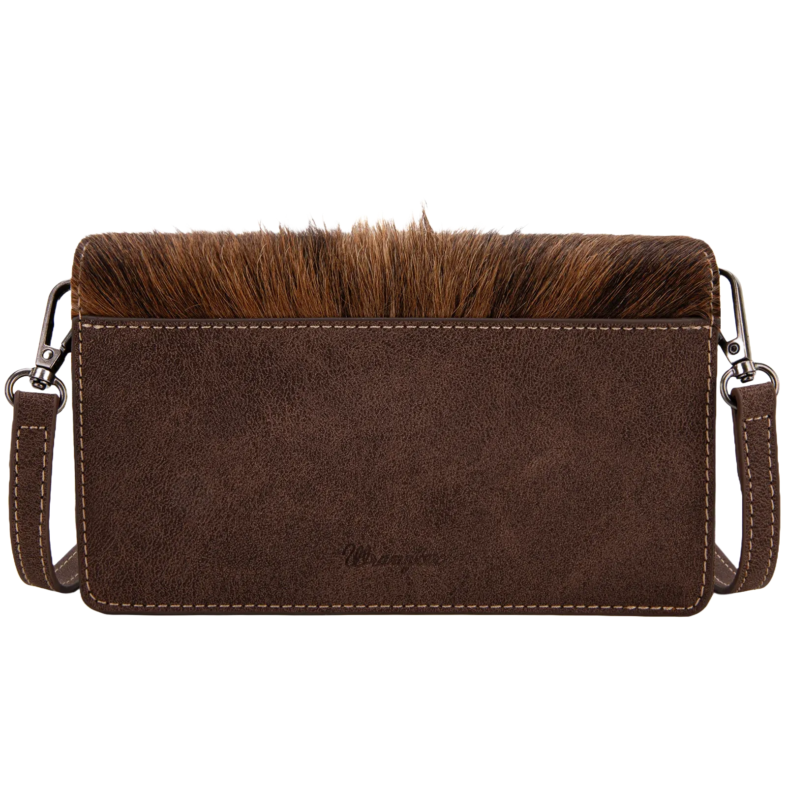 Wrangler Ladies Genuine Hair-On Cowhide Coffee Mini Crossbody Bag WG169-W030CF