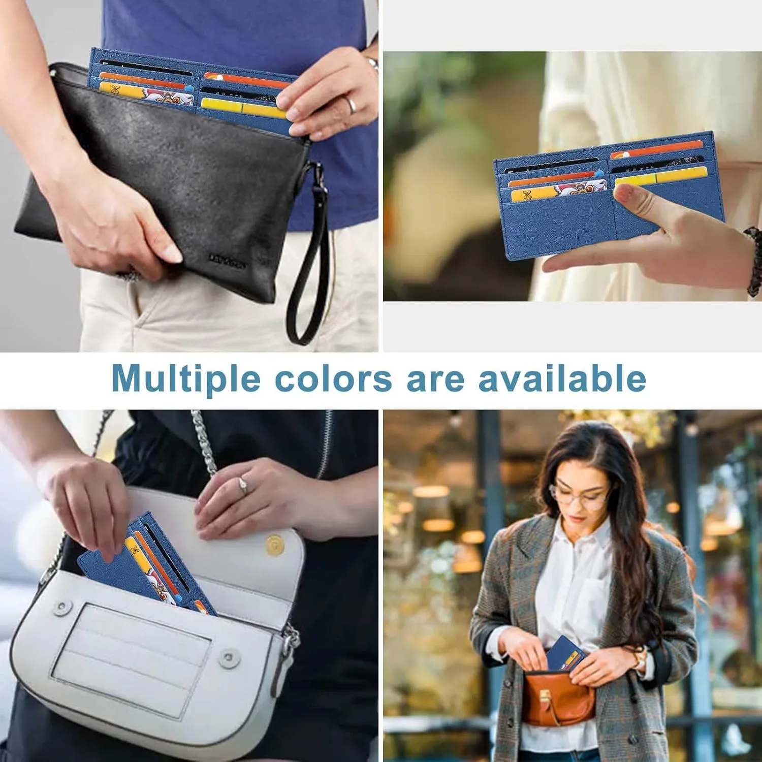 XEYOU Womens Credit Card Wallet Slim Long Zipper Pocket Purse for Coin, Cash, Receipt Multi-function Card Wallet for Ladies