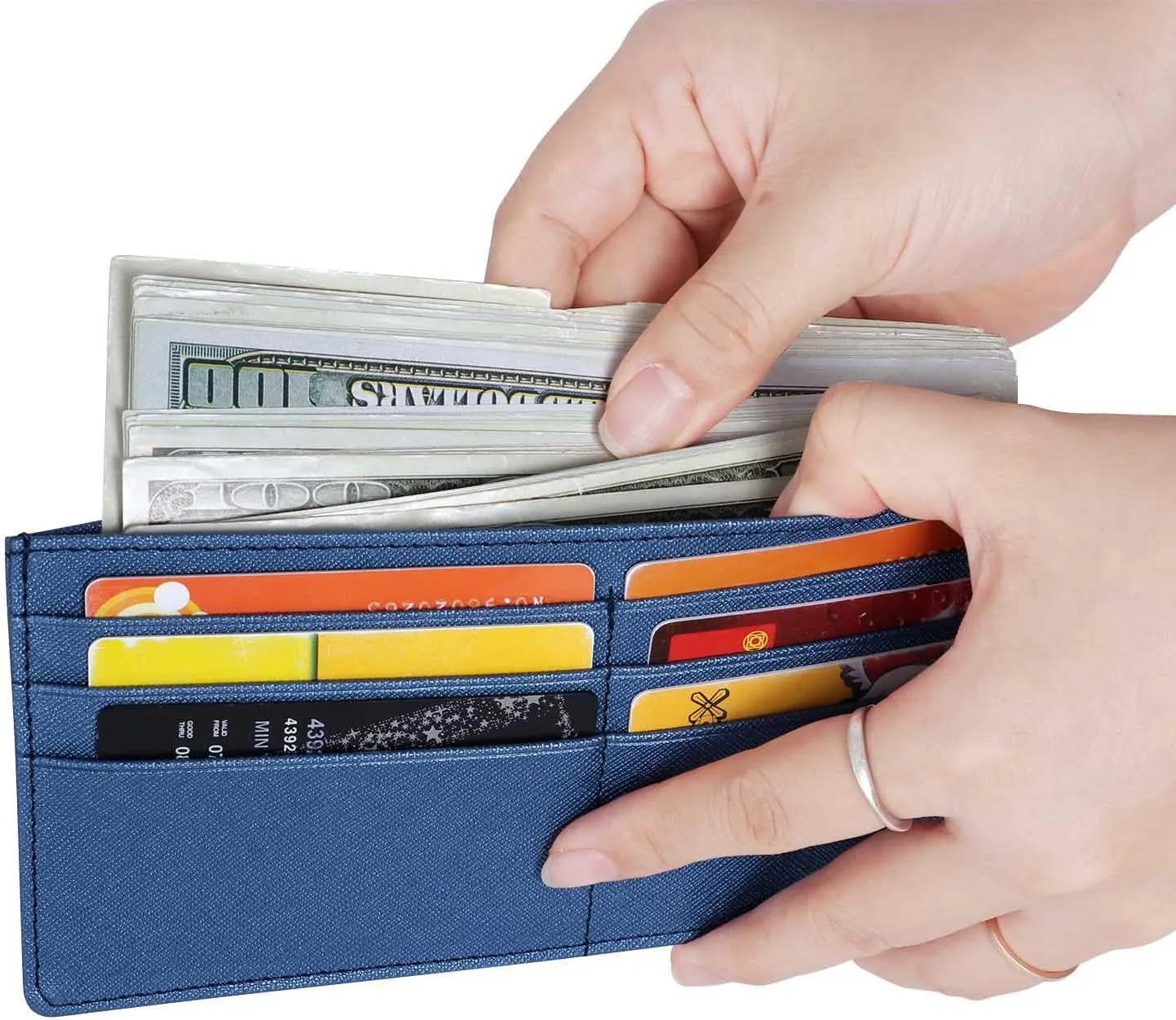XEYOU Womens Credit Card Wallet Slim Long Zipper Pocket Purse for Coin, Cash, Receipt Multi-function Card Wallet for Ladies