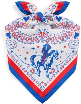 xo, Fetti American Cowgirl Bandana, 27" x 27" | Last Rodeo Bachelorette Party, Western Birthday Accessory, Cowboy Head Scarf, USA Decorations, Bridesmaid Gift, Bach Favor